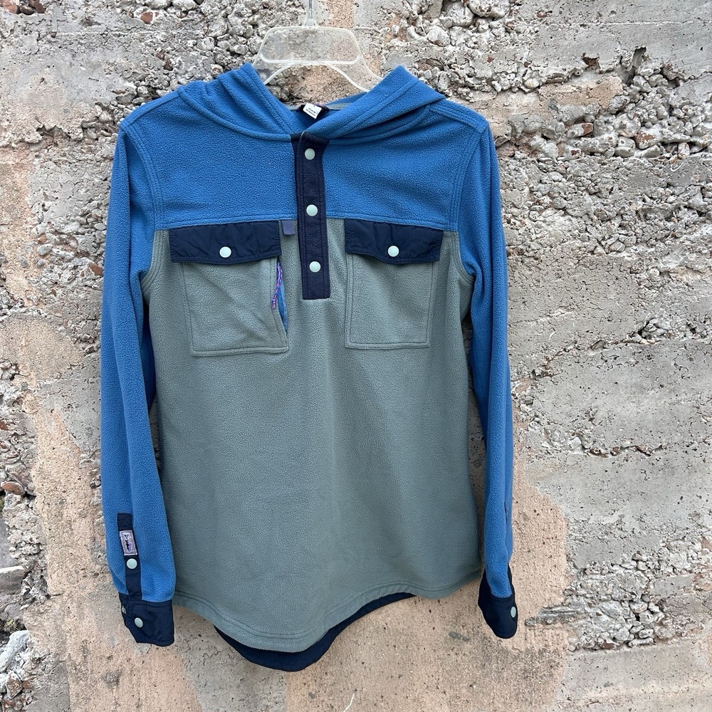 Patagonia Early Rise Snap T Fleece Shirt Jacket Hoodie Hoody Smoulder Blue Small